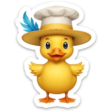 Un pato con sombrero de chef animado sticker