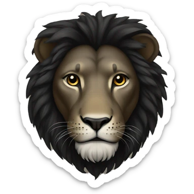 Black lion sticker