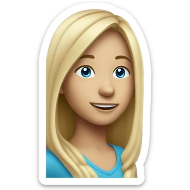 smiling girl in car interior blue eyes sticker