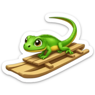 Un lézard sur un toboggan sticker
