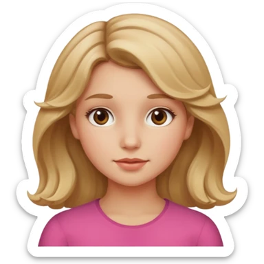 Can you make her more browny blonde with a slight curl in her hair with rosy cheeks sticker