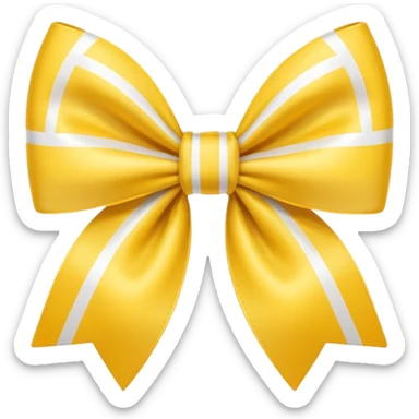 A pale yellow and white grid bow sticker