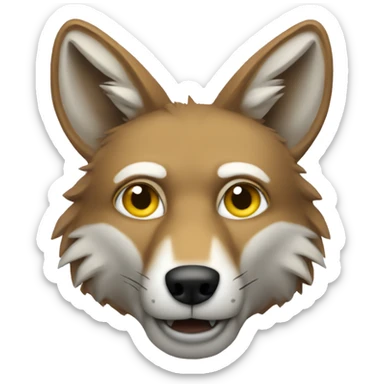 Quite coyote with fingers sticker