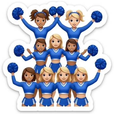 Cheerleaders in a stunt blue sticker