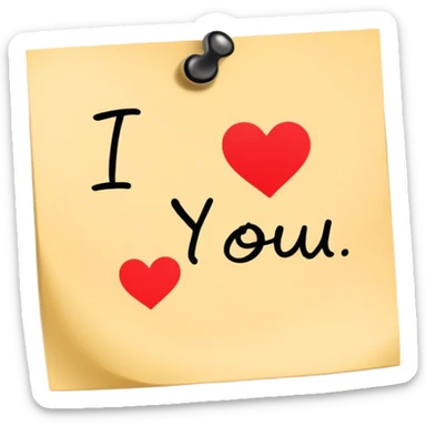 “I love you” note sticker