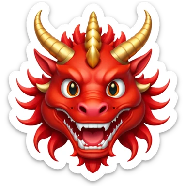 chinese dragon face happy new year sticker