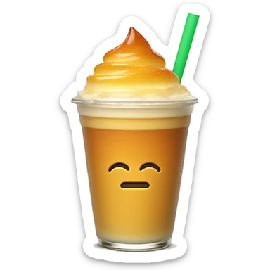 Crème brûlée extra large boba drink sticker