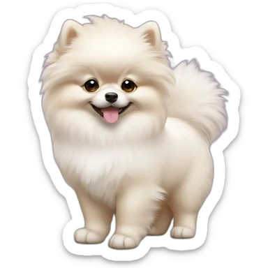 White pomeranian puppy sticker