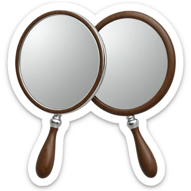 hand mirror, polished silver chrome, erotic vanity aesthetic sticker