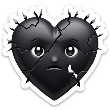 black broken heart emoji  sticker