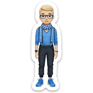 Скин Лололошки из сезона "Точка невозврата" имеет следующие характеристики: он носит шарф в черно-голубую клетку и черные штаны с двумя голубыми подтяжками. Также он носит голубые кроссовки с белой подошвой и является обладателем отличительной атрибутики - очков и клетчатого шарфа.  sticker