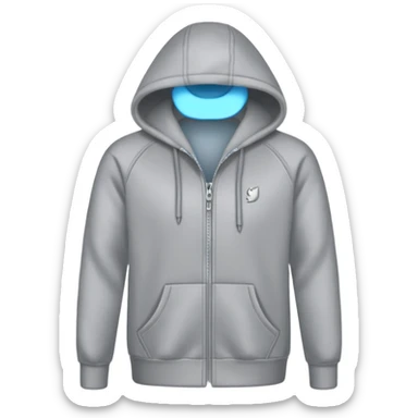 a Hoodie with silver zipper sticker