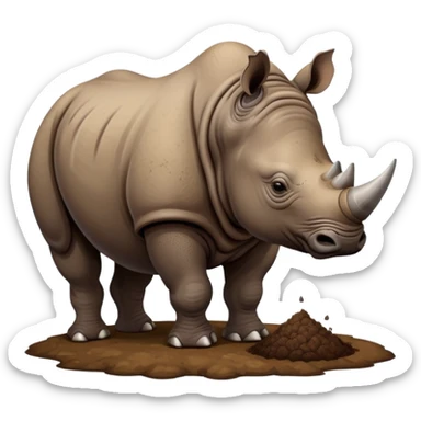 Rhino pooping sticker