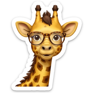 giraffe with glasses sticker