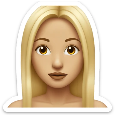 Blond and straigh hair woman, huzelnut eyes, piercing in right nose sticker