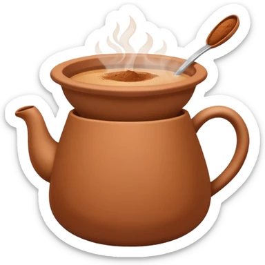 generate an ios genmoji of a chai in a kulhad sticker