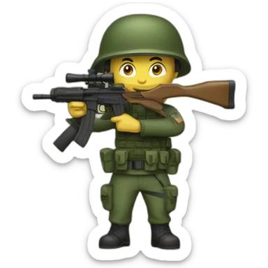 army holding sniper rifle sticker