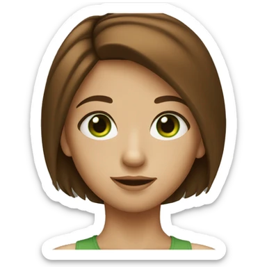 Green eyed girl with brown hair sticker