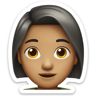 mixed little kid with straight hair sticker