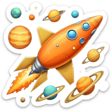 Vintage Planets comet streak motion sticker