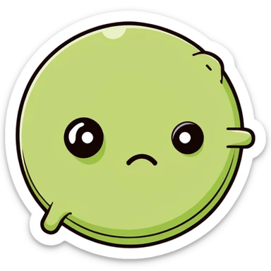 cartoon eye with small crusty booger in the corner, sleepy eye with crusty discharge sticker