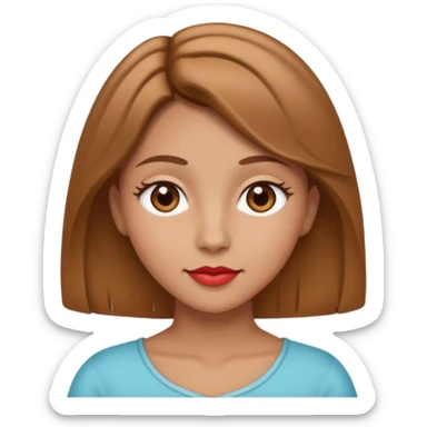 Light brown hair, tan lady heart eyes sticker