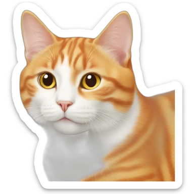 Orange cat and Pure white cat sticker