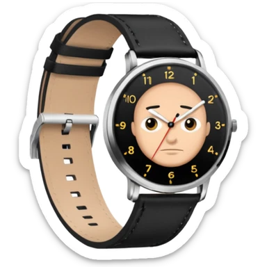 man wearing a black strap watch sticker