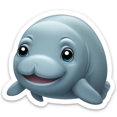 Cute manatee sticker