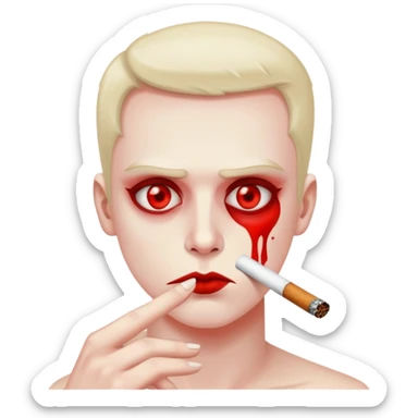 Smoking a joint bloodshot eyes  sticker