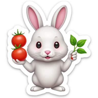 rabbit with cherry tomatoes  sticker