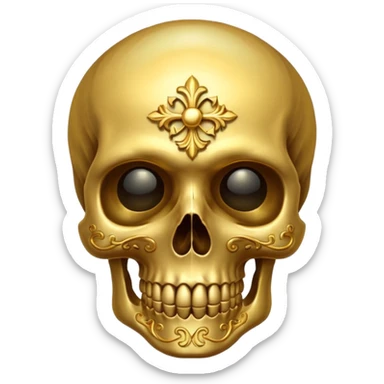 skull in gold sticker