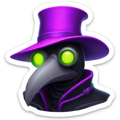 plague doctor with neon elements sticker