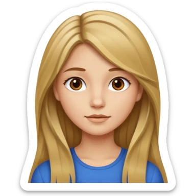 Girl with long brown hair with blonde highlights  sticker