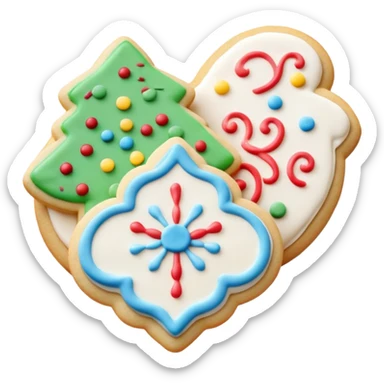 decorated sugar cookie with frosting sticker