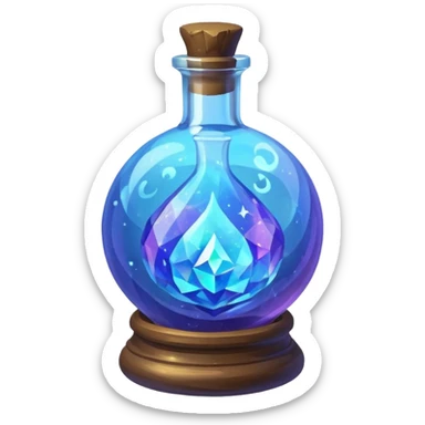 Blue Magic Fantasy Potion, Ball Bottle Low Poly sticker