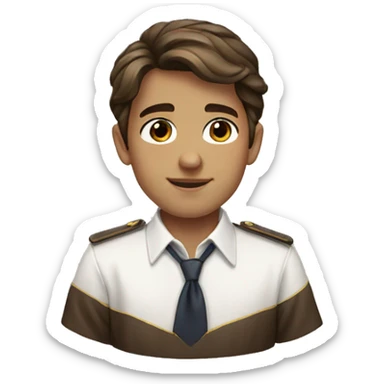 Prep school boy brown hair brown eyes sticker