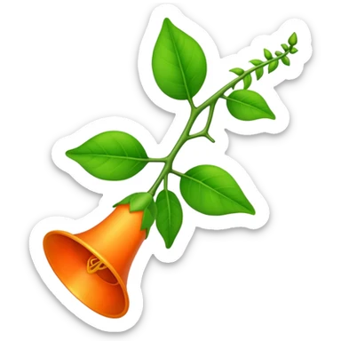 single Trumpet Vine, straight stem sticker