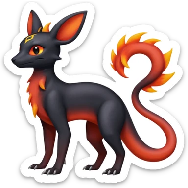 magma-gradients-colored Salandit-Umbreon-Flareon-Hybrid (Full body) sticker