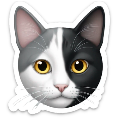 Grey and white cat and black and white cat sticker