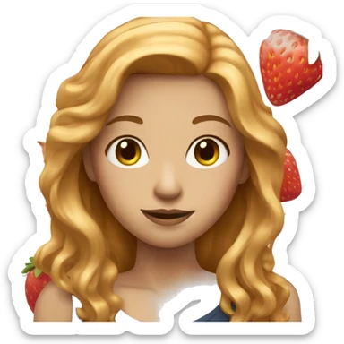 long haired girl with strawberry blonde hair sticker