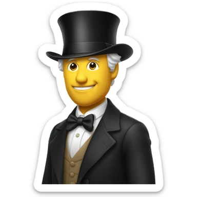distinguished gentleman tipping his hat sticker