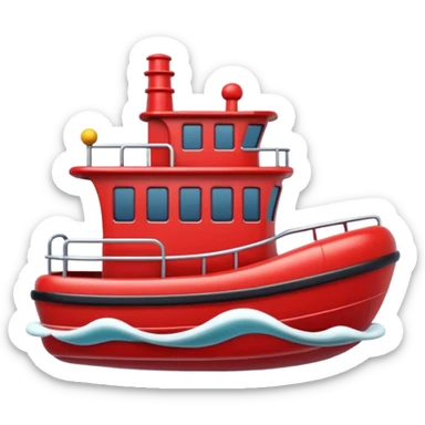 cute red tugboat sticker