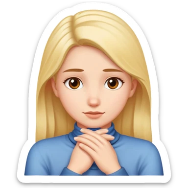 Girl crossing her hands across neck  sticker