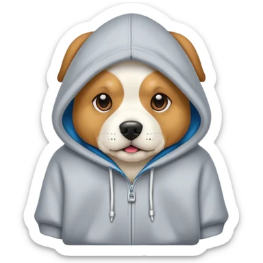 Dog wearing a hoodie sticker