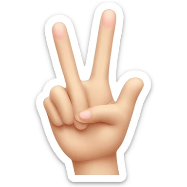 hand with pointer finger and pinky touching the tip of the thumb and two middle fingers raised. sticker