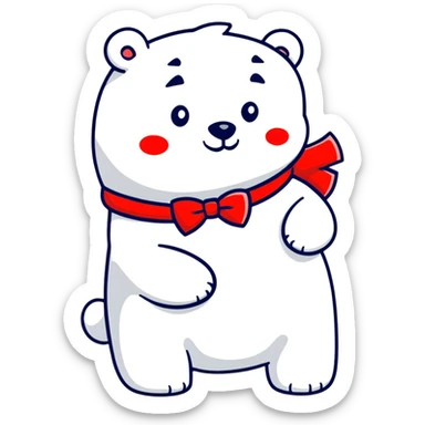 Polar bear say Get well soon  sticker