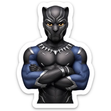 Black Panther crossing arms sticker