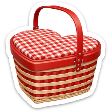 Heart shaped picnic basket sticker