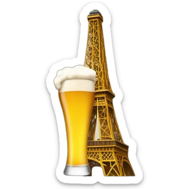 effeil-tower-drinking-beer sticker